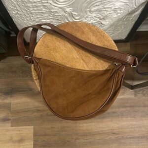 Vegan Brown Suede & Leather Bum Bag